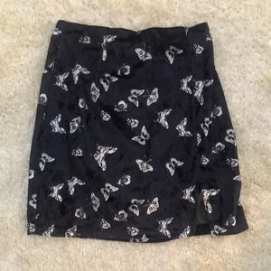 Cute Butterfly Pattern Black Mini Skirt